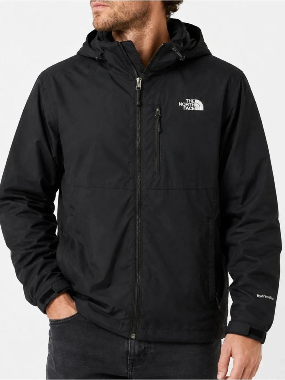 The North Face Men’s Medium HyVent Black Hooded Rain Jacket Windbreaker